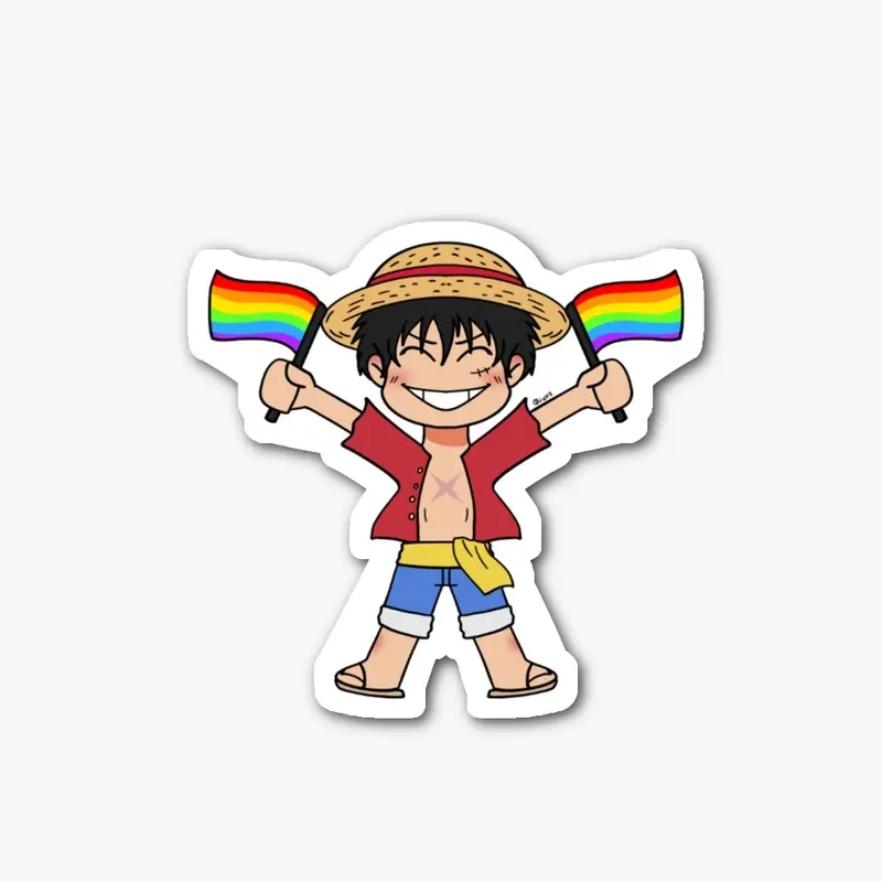 Rainbow Luffy Sticker